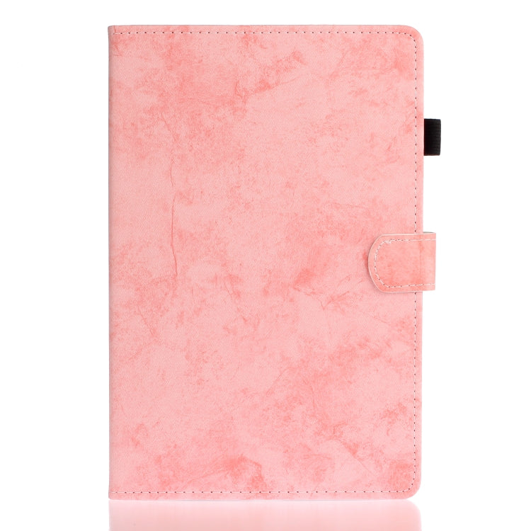 For Samsung Galaxy Tab S8 / Galaxy Tab S7 11.0 T870 Marble Style Cloth Texture Leather Case with Bracket & Card Slot & Pen Slot & Anti Skid Strip