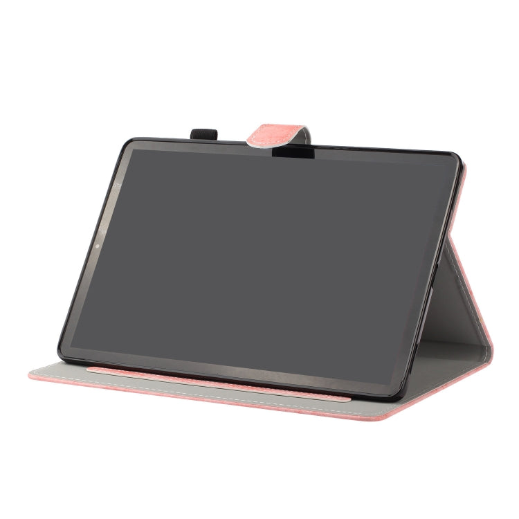 For Samsung Galaxy Tab S8 / Galaxy Tab S7 11.0 T870 Marble Style Cloth Texture Leather Case with Bracket & Card Slot & Pen Slot & Anti Skid Strip