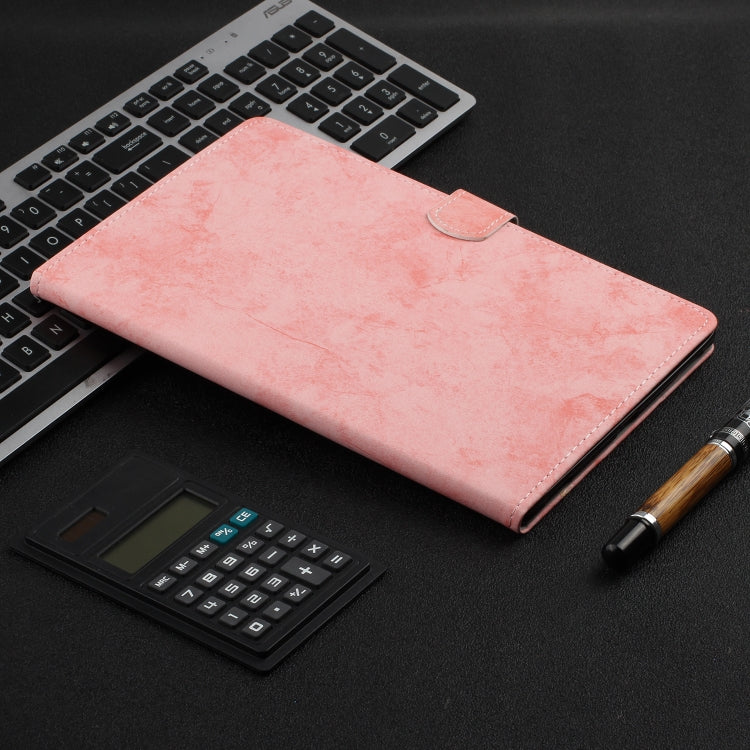 For Samsung Galaxy Tab S8 / Galaxy Tab S7 11.0 T870 Marble Style Cloth Texture Leather Case with Bracket & Card Slot & Pen Slot & Anti Skid Strip