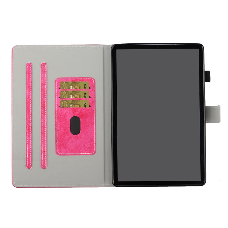 For Samsung Galaxy Tab S8 / Galaxy Tab S7 11.0 T870 Marble Style Cloth Texture Leather Case with Bracket & Card Slot & Pen Slot & Anti Skid Strip