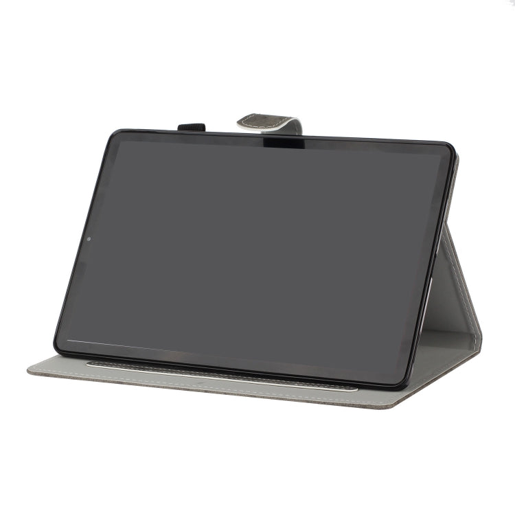 For Samsung Galaxy Tab S8 / Galaxy Tab S7 11.0 T870 Marble Style Cloth Texture Leather Case with Bracket & Card Slot & Pen Slot & Anti Skid Strip