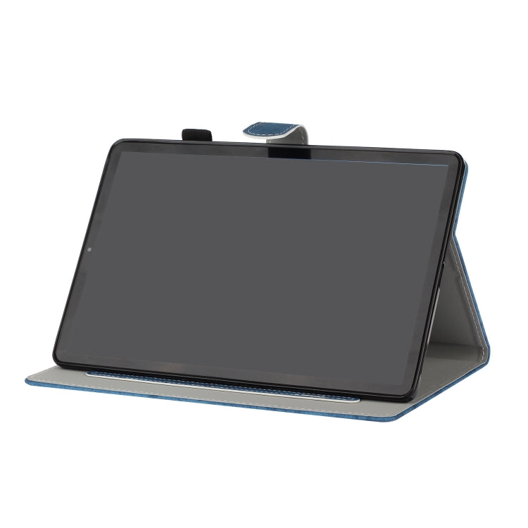 For Samsung Galaxy Tab S8 / Galaxy Tab S7 11.0 T870 Marble Style Cloth Texture Leather Case with Bracket & Card Slot & Pen Slot & Anti Skid Strip