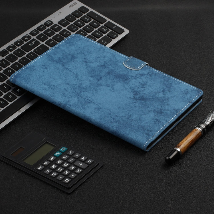 For Samsung Galaxy Tab S8 / Galaxy Tab S7 11.0 T870 Marble Style Cloth Texture Leather Case with Bracket & Card Slot & Pen Slot & Anti Skid Strip