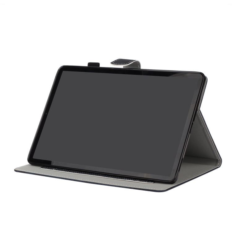 For Samsung Galaxy Tab S8 / Galaxy Tab S7 11.0 T870 Marble Style Cloth Texture Leather Case with Bracket & Card Slot & Pen Slot & Anti Skid Strip