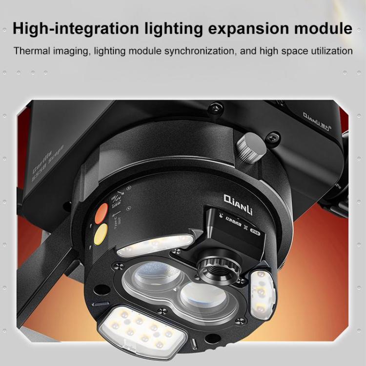 QianLi 6558 6.5X-58X Gorilla Trinocular Microscope with Light Source + UV Lamp, Plug:US Plug