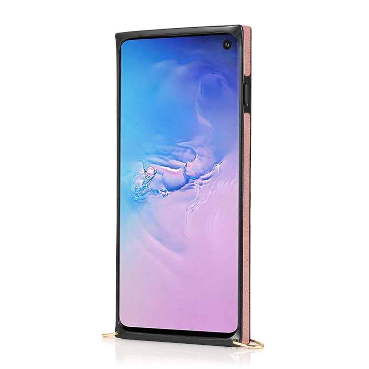 For Samsung Galaxy S10 Wrist Strap PU+TPU Shockproof Protective Case with Crossbody Lanyard & Holder & Card Slot