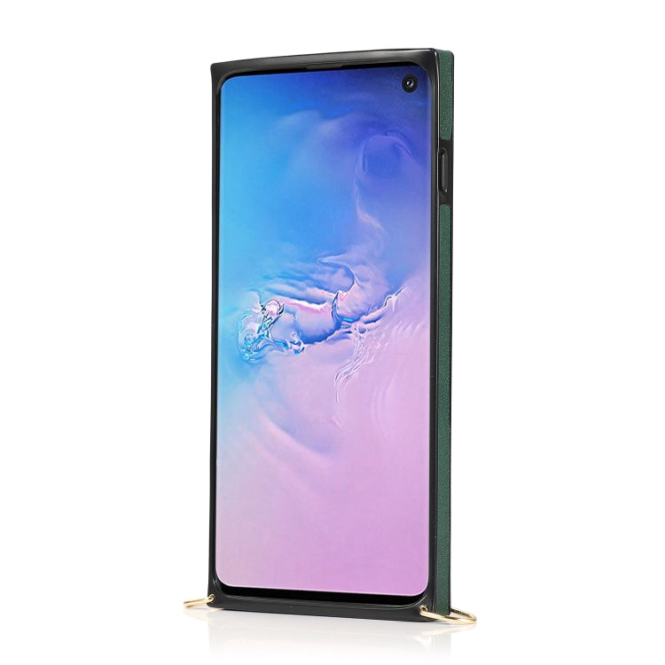 For Samsung Galaxy S10e Wrist Strap PU+TPU Shockproof Protective Case with Crossbody Lanyard & Holder & Card Slot
