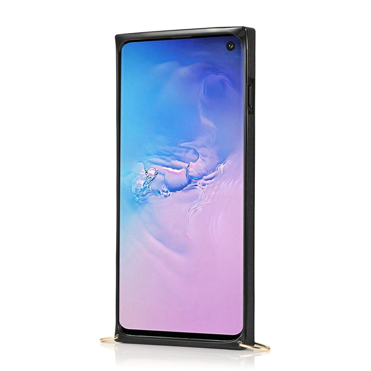 For Samsung Galaxy S10e Wrist Strap PU+TPU Shockproof Protective Case with Crossbody Lanyard & Holder & Card Slot