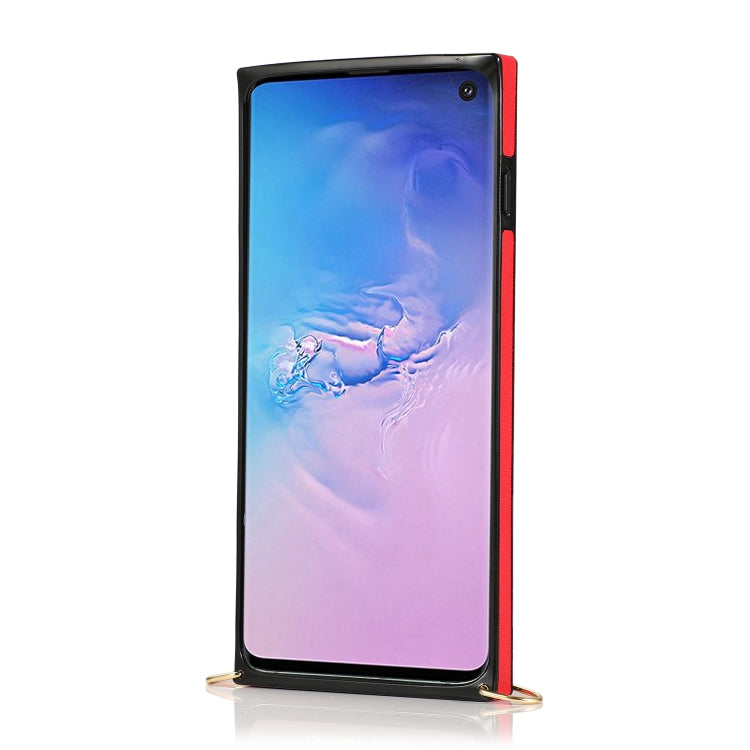 For Samsung Galaxy S10e Wrist Strap PU+TPU Shockproof Protective Case with Crossbody Lanyard & Holder & Card Slot