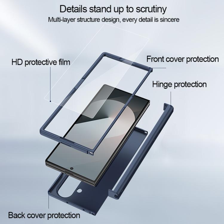 For Samsung Galaxy Z Fold7 5G Integrated Pen Slot Hinge Folding Phone Case, No Stylus