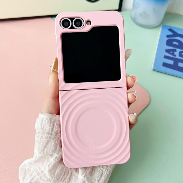 For Samsung Galaxy Z Flip7 FE /6 /5 Wave Texture MagSafe Skin Feel PC Phone Case