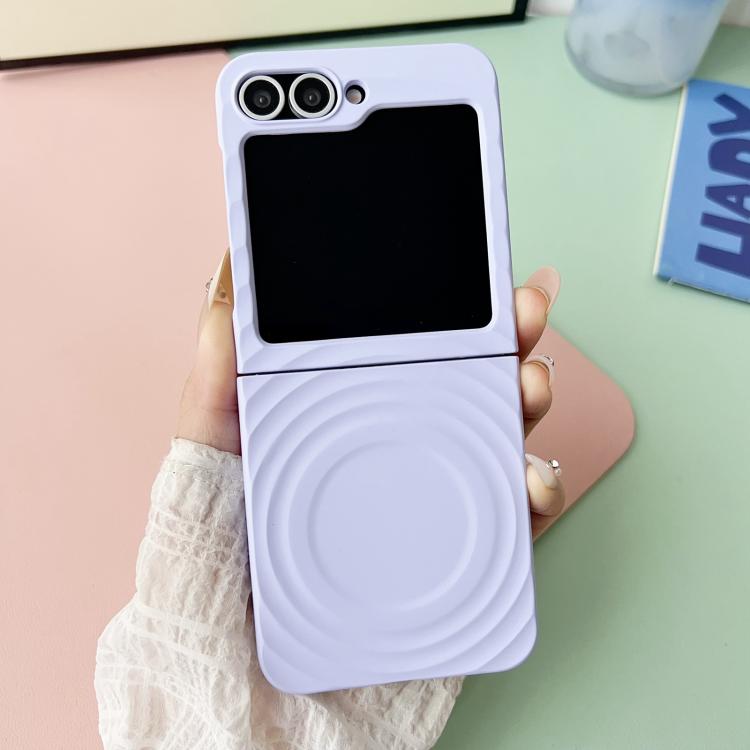 For Samsung Galaxy Z Flip7 FE /6 /5 Wave Texture MagSafe Skin Feel PC Phone Case