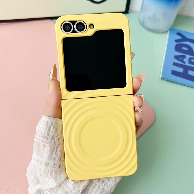 For Samsung Galaxy Z Flip7 FE /6 /5 Wave Texture MagSafe Skin Feel PC Phone Case
