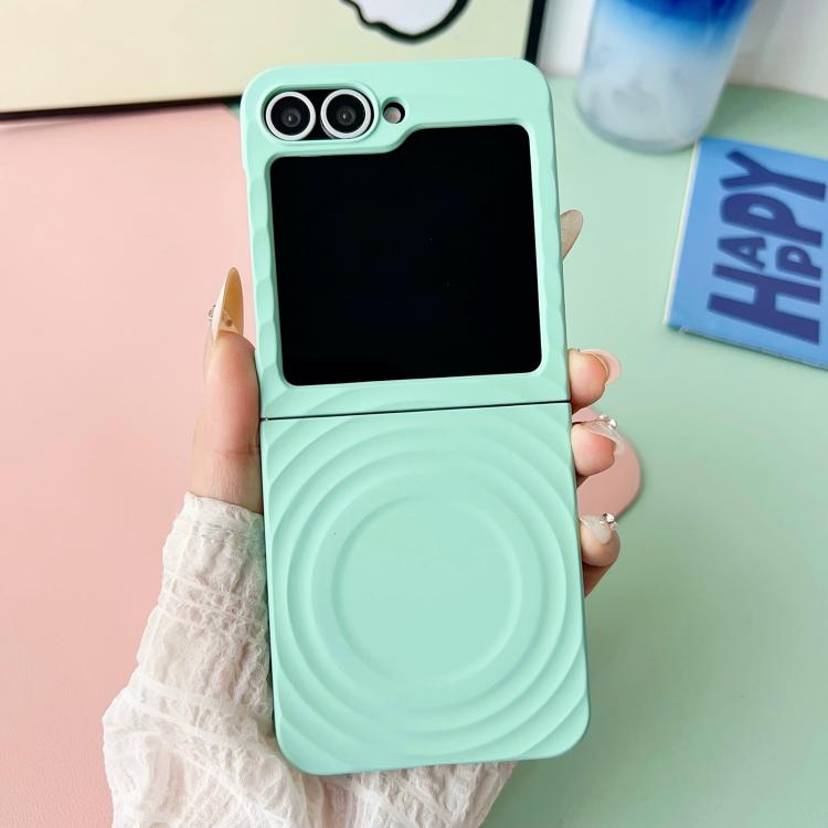 For Samsung Galaxy Z Flip7 FE /6 /5 Wave Texture MagSafe Skin Feel PC Phone Case