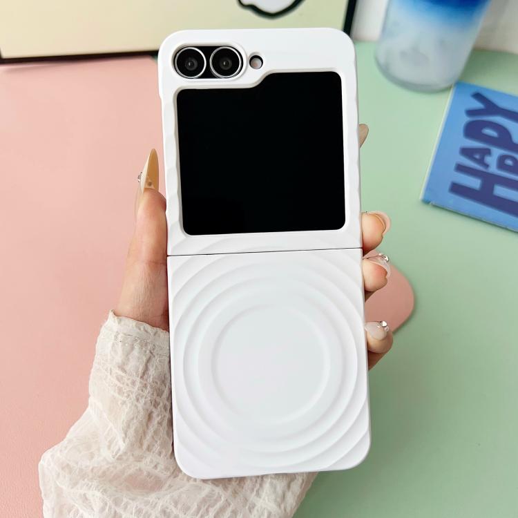 For Samsung Galaxy Z Flip7 FE /6 /5 Wave Texture MagSafe Skin Feel PC Phone Case