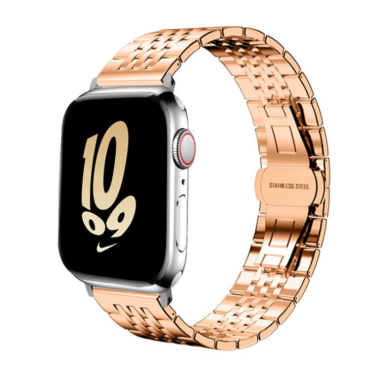 For Apple Watch 42 / 44 / 45 / 46 / 49mm 22mm xDfind Seven-bead Solid Stainless Steel Watch Band