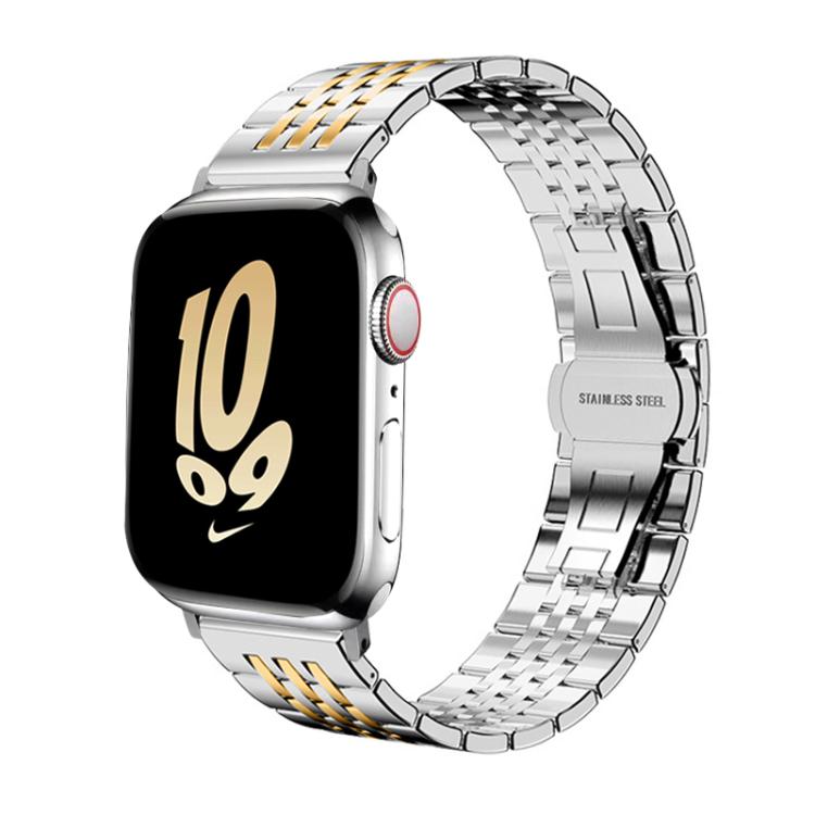 For Apple Watch 42 / 44 / 45 / 46 / 49mm 22mm xDfind Seven-bead Solid Stainless Steel Watch Band