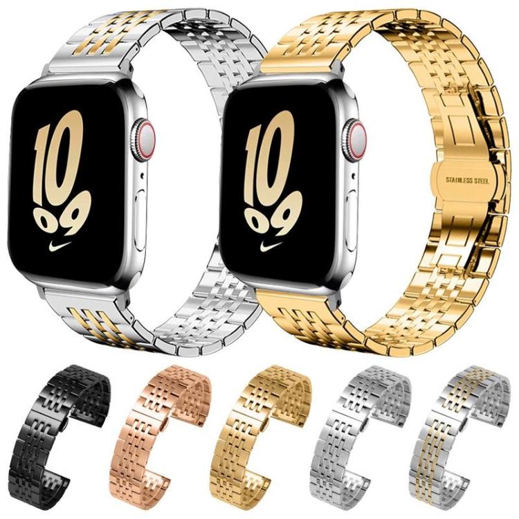 For Apple Watch 38 / 40 / 41 / S10 42mm 20mm xDfind Seven-bead Solid Stainless Steel Watch Band