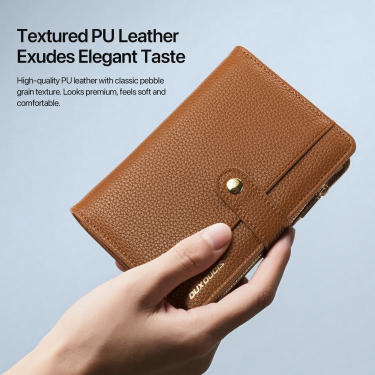 DUX DUCIS PU Leather RFID Multi-card Wallet with Lanyard