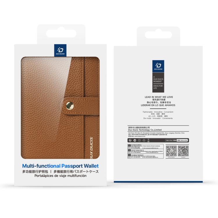 DUX DUCIS PU Leather RFID Multi-card Wallet with Lanyard