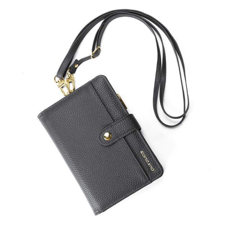 DUX DUCIS PU Leather RFID Multi-card Wallet with Lanyard