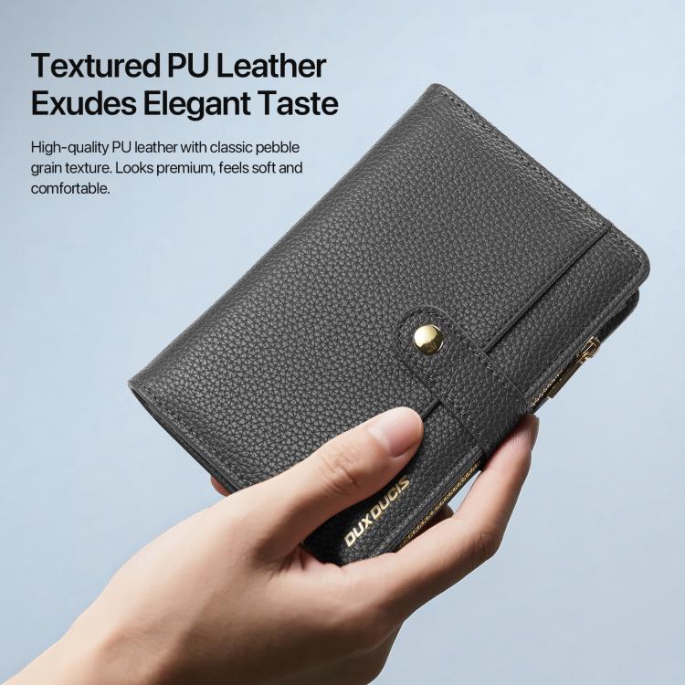 DUX DUCIS PU Leather RFID Multi-card Wallet with Lanyard
