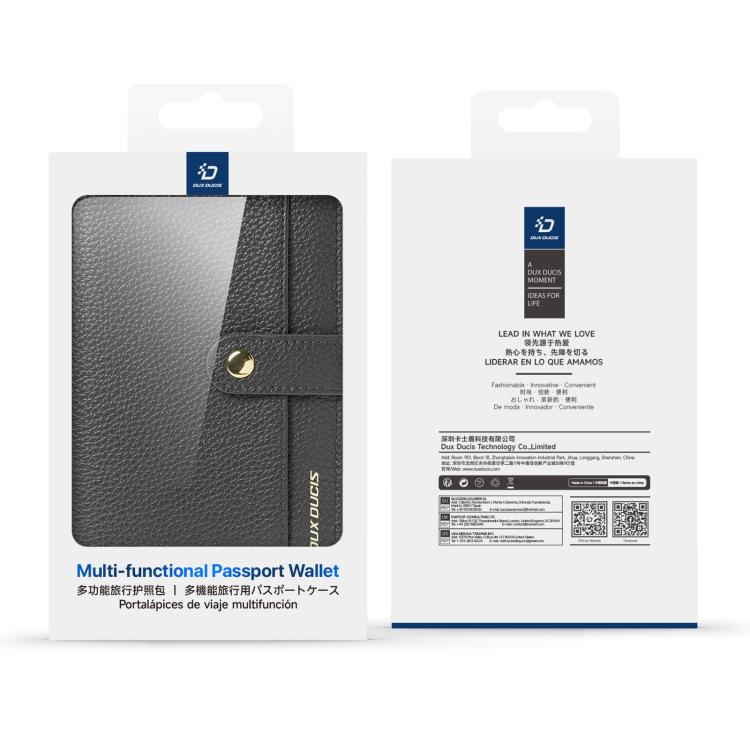 DUX DUCIS PU Leather RFID Multi-card Wallet with Lanyard