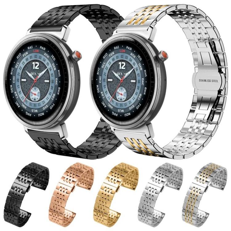 For Honor Watch 4 20mm xDfind Seven-bead Solid Stainless Steel Watch Band