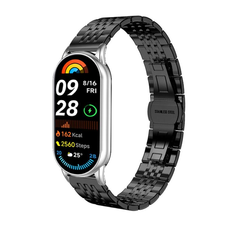 For Xiaomi Smart Band 10 / 9 / 8 NFC 14mm xDfind Seven-bead Solid Stainless Steel Watch Band