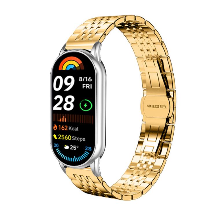 For Xiaomi Smart Band 10 / 9 / 8 NFC 14mm xDfind Seven-bead Solid Stainless Steel Watch Band