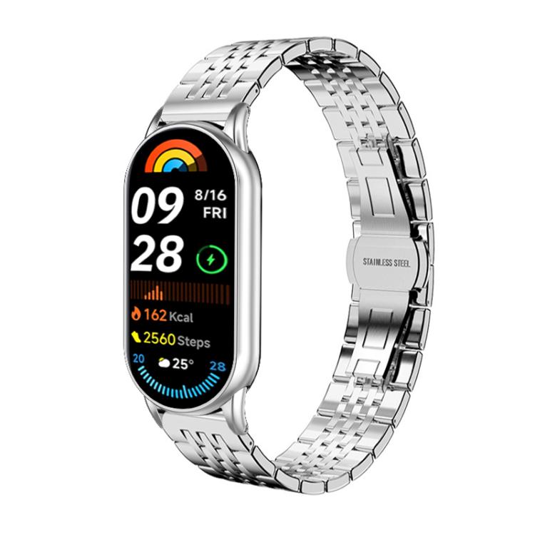 For Xiaomi Smart Band 10 / 9 / 8 NFC 14mm xDfind Seven-bead Solid Stainless Steel Watch Band