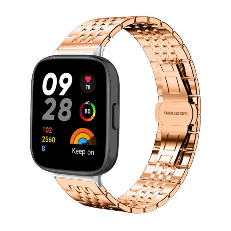 For Redmi Watch 3 20mm xDfind Seven-bead Solid Stainless Steel Watch Band