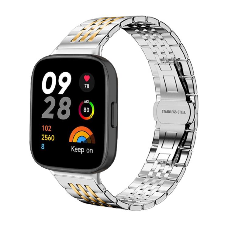 For Redmi Watch 3 20mm xDfind Seven-bead Solid Stainless Steel Watch Band