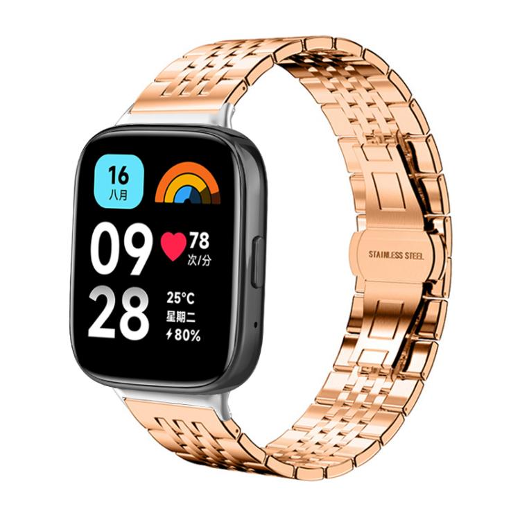 For Redmi Watch 3 Active / Lite 20mm xDfind Seven-bead Solid Stainless Steel Watch Band