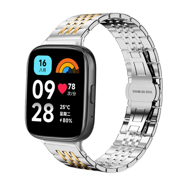 For Redmi Watch 3 Active / Lite 20mm xDfind Seven-bead Solid Stainless Steel Watch Band
