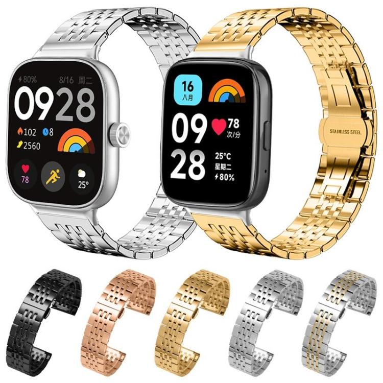 For Redmi Watch 3 20mm xDfind Seven-bead Solid Stainless Steel Watch Band