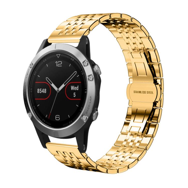 For Garmin Fenix 8/7/6/5 22mm 20mm xDfind Seven-bead Solid Stainless Steel Watch Band
