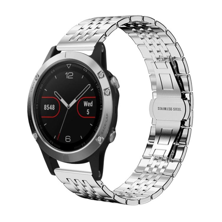 For Garmin Fenix 8/7/6/5 22mm 20mm xDfind Seven-bead Solid Stainless Steel Watch Band