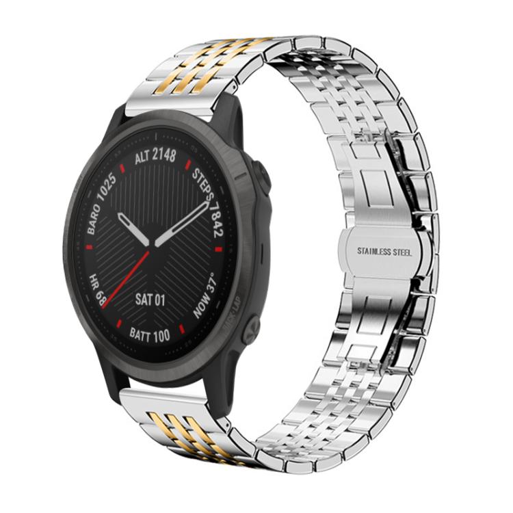For Garmin Fenix 8/7S/6S/5S 20mm 18mm xDfind Seven-bead Solid Stainless Steel Watch Band