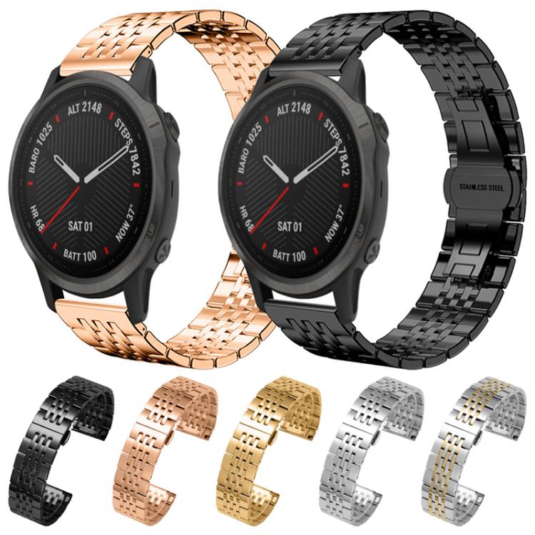 For Garmin Fenix 8/7S/6S/5S 20mm 18mm xDfind Seven-bead Solid Stainless Steel Watch Band