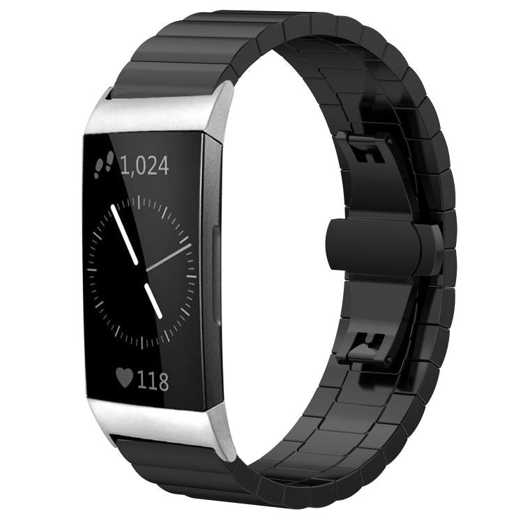 For Fitbit Charge 4 / 3 18mm xDfind One-bead Bamboo Solid Stainless Steel Watch Band