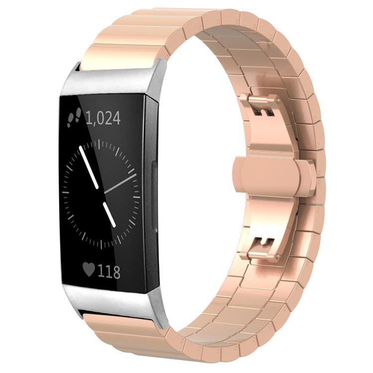 For Fitbit Charge 4 / 3 18mm xDfind One-bead Bamboo Solid Stainless Steel Watch Band