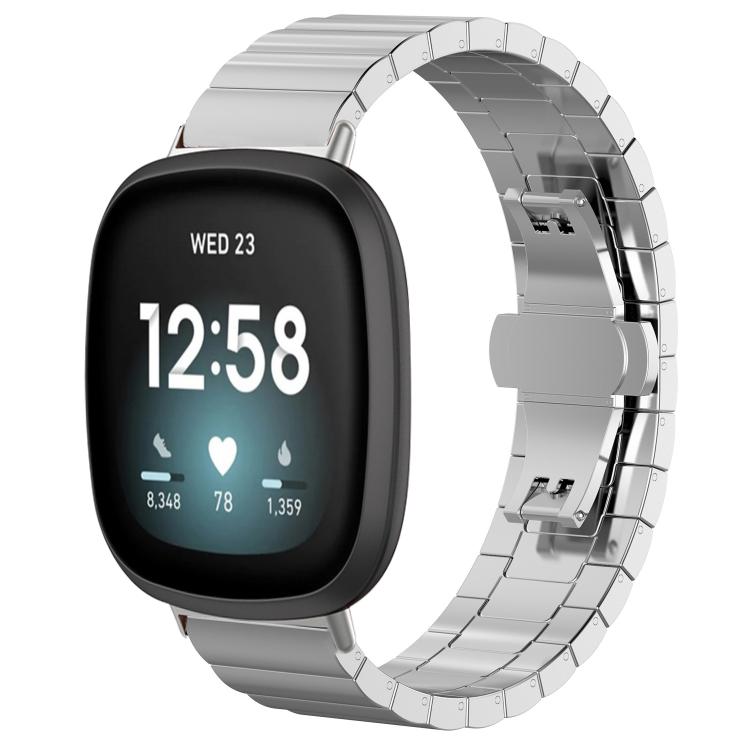 For Fitbit Versa 4 / 3 / Sense2 / 1 20mm xDfind One-bead Bamboo Solid Stainless Steel Watch Band