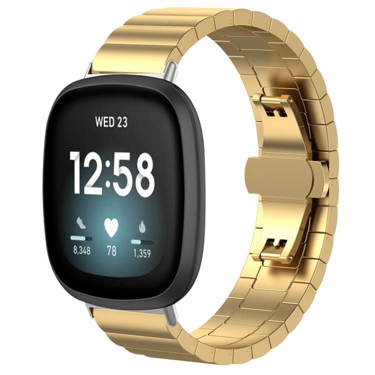 For Fitbit Versa 4 / 3 / Sense2 / 1 20mm xDfind One-bead Bamboo Solid Stainless Steel Watch Band