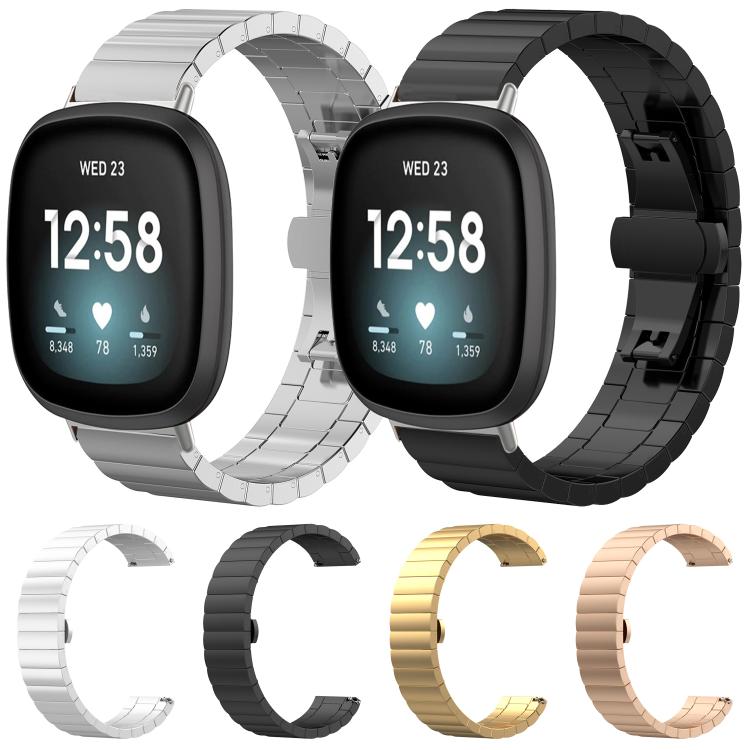 For Fitbit Charge 4 / 3 18mm xDfind One-bead Bamboo Solid Stainless Steel Watch Band