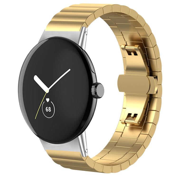 For Google Pixel Watch 4 / 3 / 2 / 1 41mm xDfind One-bead Bamboo Solid Stainless Steel Watch Band