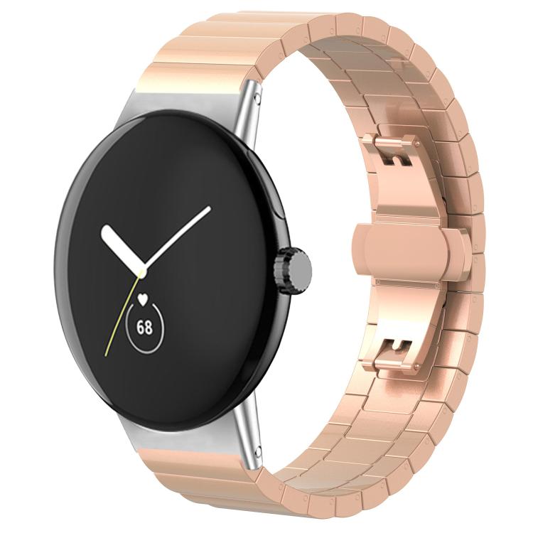 For Google Pixel Watch 4 / 3 / 2 / 1 41mm xDfind One-bead Bamboo Solid Stainless Steel Watch Band