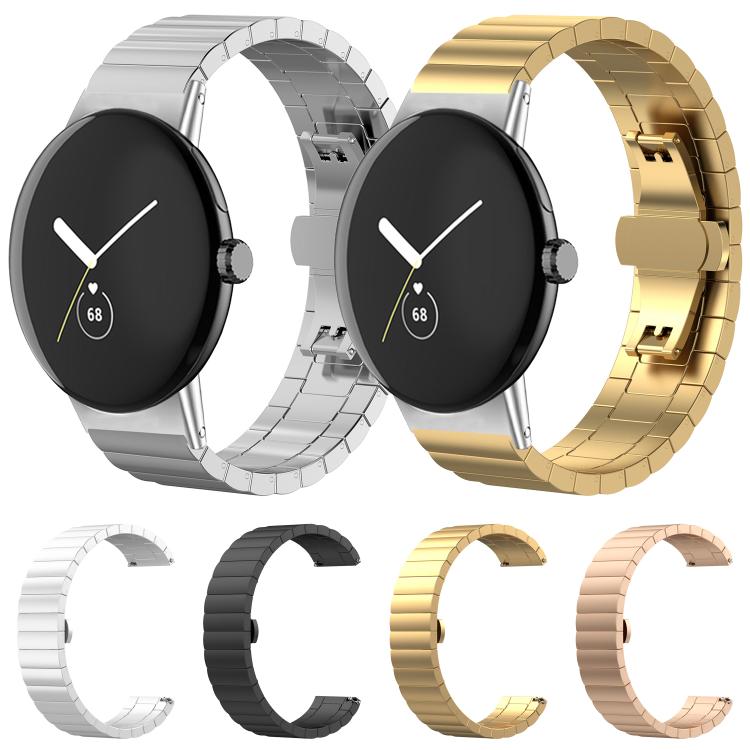 For Google Pixel Watch 4 / 3 / 2 / 1 41mm xDfind One-bead Bamboo Solid Stainless Steel Watch Band