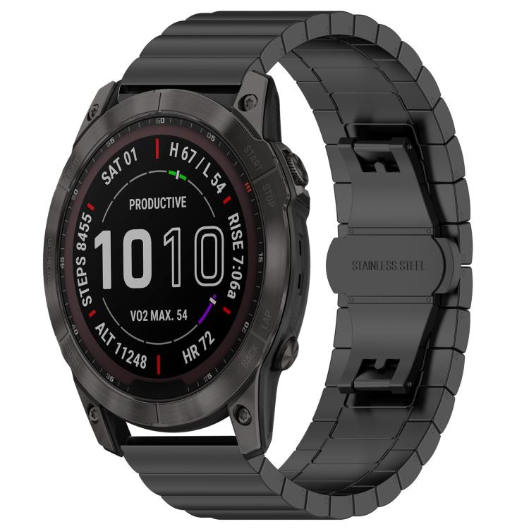 For Garmin Fenix 8/7X/6X/5X 26mm 22mm xDfind One-bead Bamboo Solid Stainless Steel Watch Band