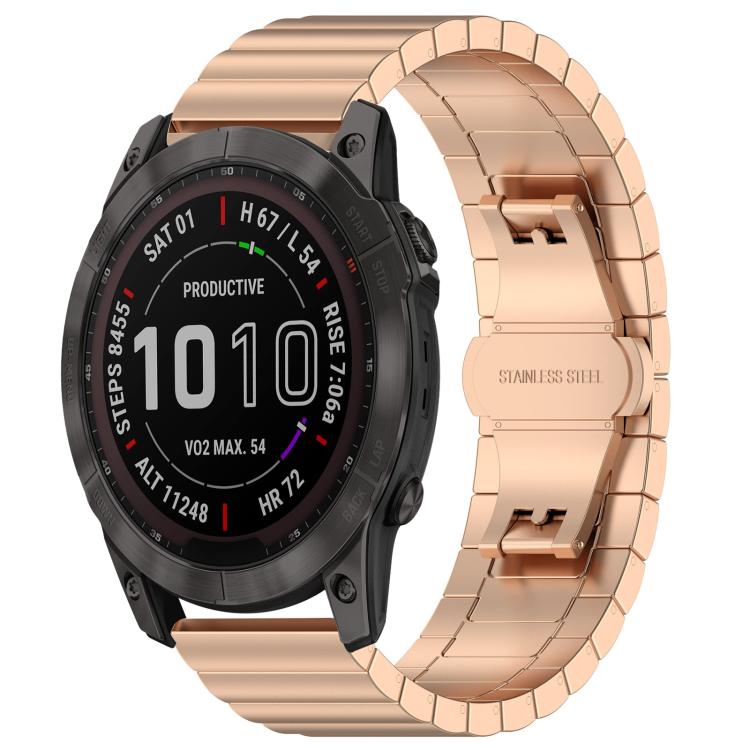For Garmin Fenix 8/7X/6X/5X 26mm 22mm xDfind One-bead Bamboo Solid Stainless Steel Watch Band